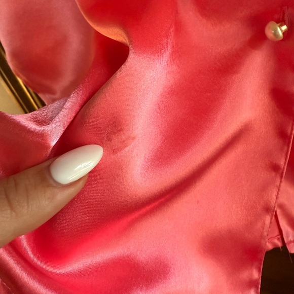 Victoria’s Secret VTG ‘80s Gold Label Hi-Gloss Satin PJ Sleep Top - Picture 4 of 4